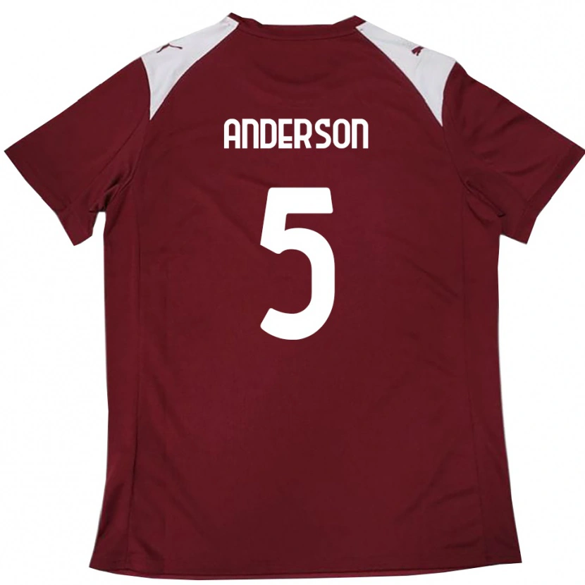 Danxen Kobiety Marcus Anderson #5 Burgundowo-Biały Domowa Koszulka 2025/26 Koszulki Klubowe