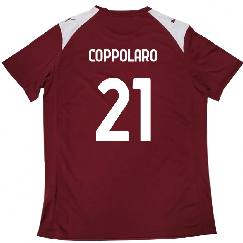 Danxen Kobiety Mauro Coppolaro #21 Burgundowo-Biały Domowa Koszulka 2025/26 Koszulki Klubowe