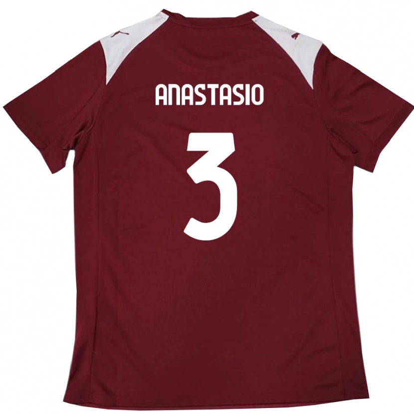 Danxen Kobiety Armando Anastasio #3 Burgundowo-Biały Domowa Koszulka 2025/26 Koszulki Klubowe