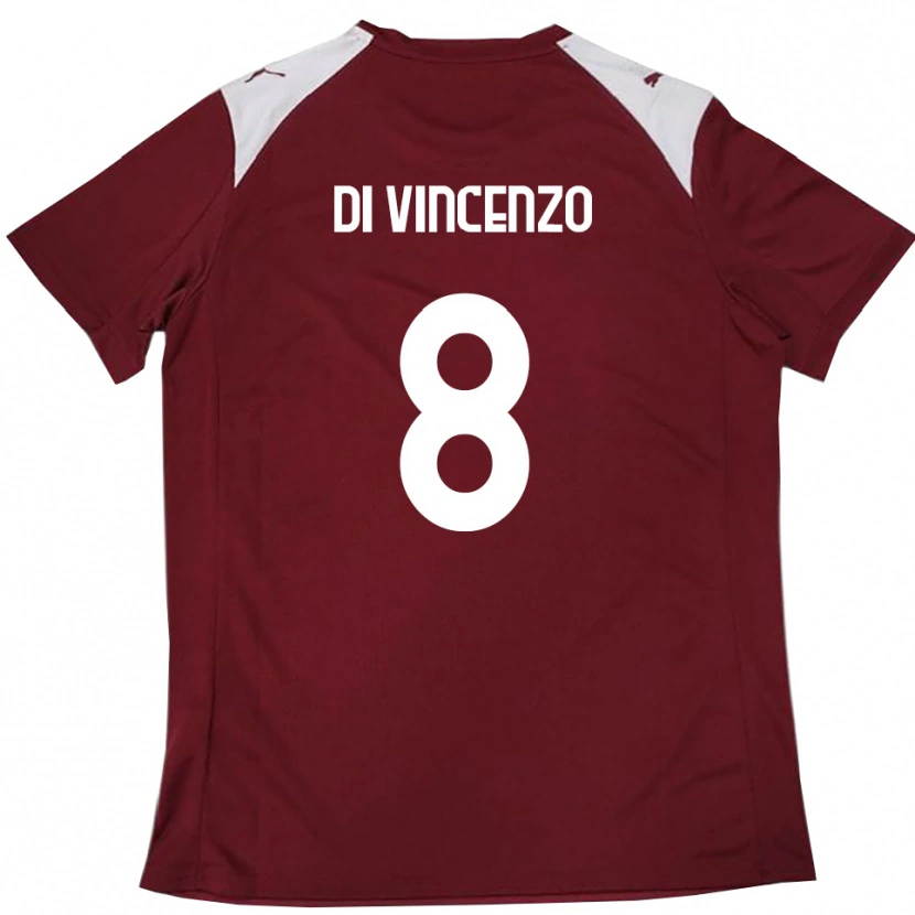 Danxen Kobiety Edoardo Di Vincenzo #8 Burgundowo-Biały Domowa Koszulka 2025/26 Koszulki Klubowe