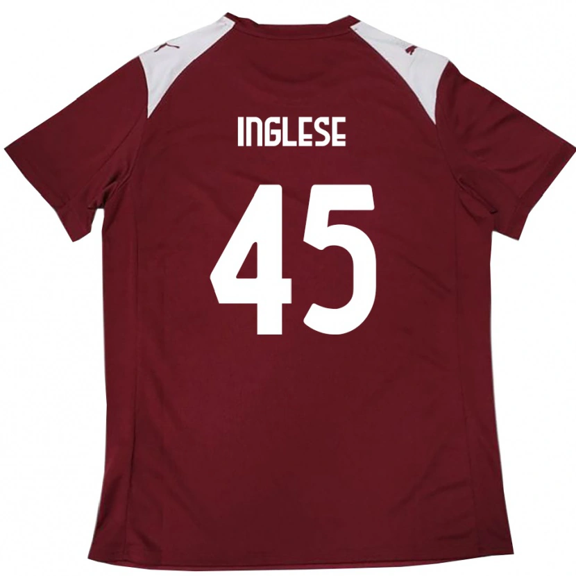 Danxen Kobiety Roberto Inglese #45 Burgundowo-Biały Domowa Koszulka 2025/26 Koszulki Klubowe