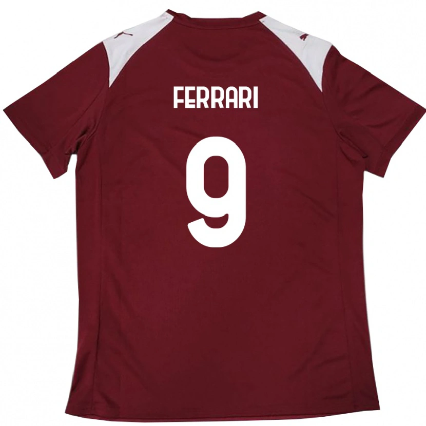 Danxen Kobiety Franco Ferrari #9 Burgundowo-Biały Domowa Koszulka 2025/26 Koszulki Klubowe