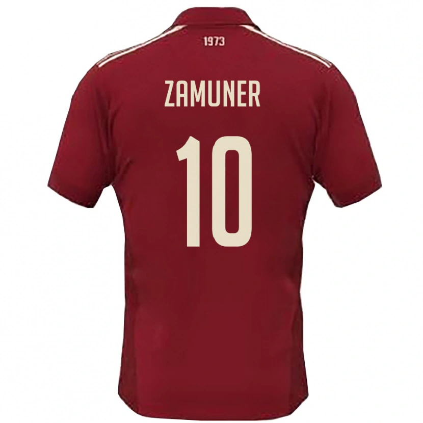 Danxen Kobiety Mattia Zamuner #10 Burgundowo-Biały Domowa Koszulka 2025/26 Koszulki Klubowe