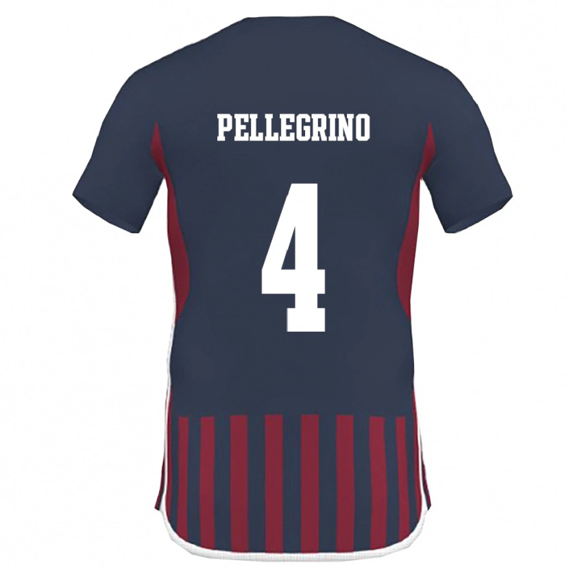 Danxen Kobiety Francesco Pellegrino #4 Granatowo-Czerwony Domowa Koszulka 2025/26 Koszulki Klubowe