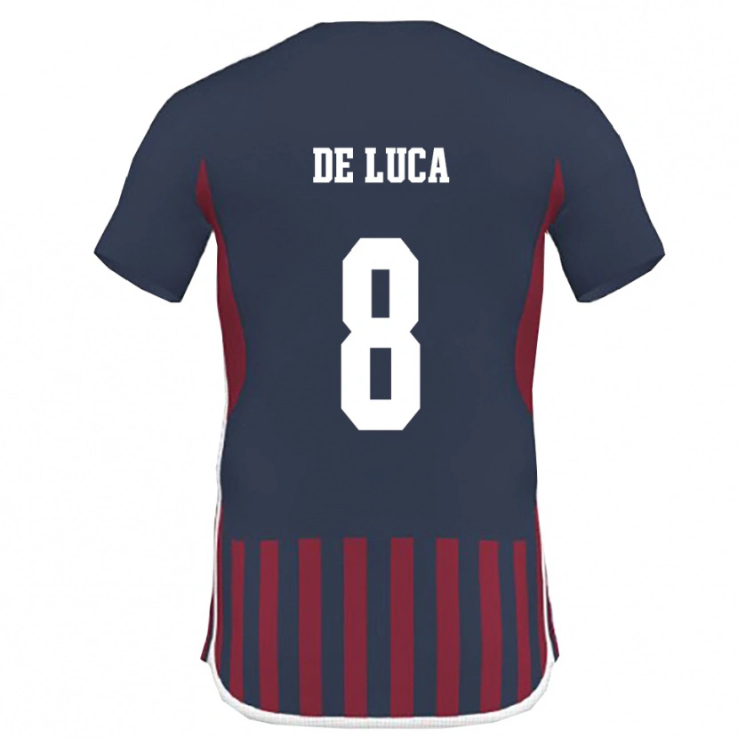 Danxen Kobiety Sergio De Luca #8 Granatowo-Czerwony Domowa Koszulka 2025/26 Koszulki Klubowe