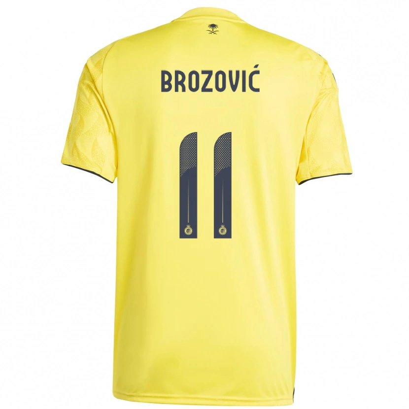 Danxen Kobiety Marcelo Brozović #11 Żółto-Czarny Domowa Koszulka 2025/26 Koszulki Klubowe