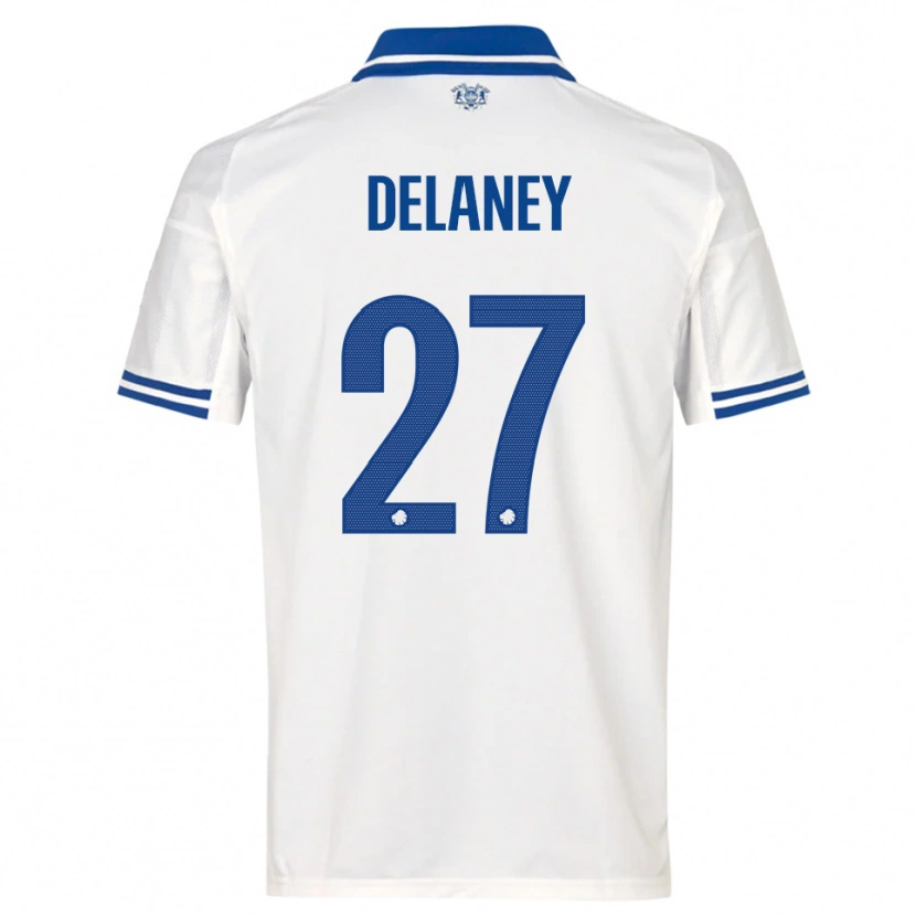 Danxen Kobiety Thomas Delaney #27 Biało-Niebieski Domowa Koszulka 2025/26 Koszulki Klubowe