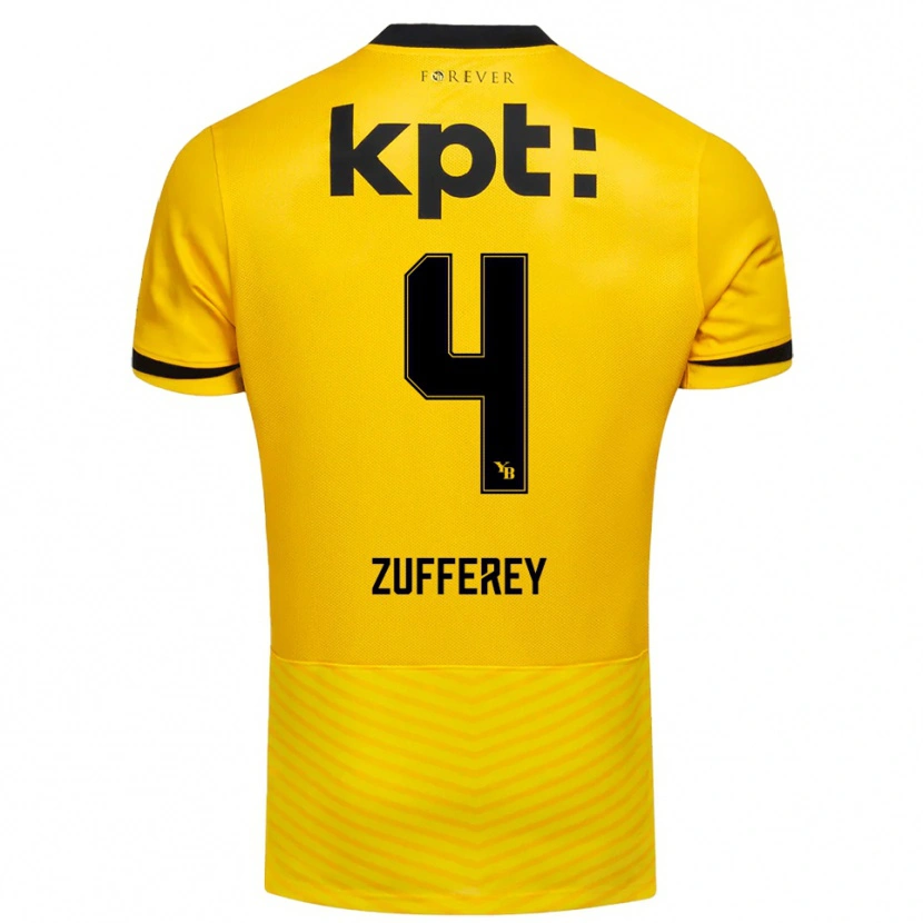 Danxen Kobiety Gil Zufferey #4 Żółto-Czarny Domowa Koszulka 2025/26 Koszulki Klubowe