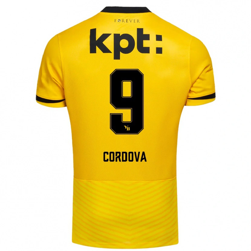 Danxen Kobiety Sergio Córdova #9 Żółto-Czarny Domowa Koszulka 2025/26 Koszulki Klubowe