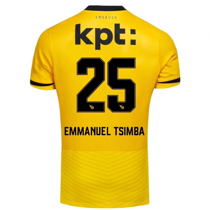 Danxen Kobiety Felix Emmanuel Tsimba #25 Żółto-Czarny Domowa Koszulka 2025/26 Koszulki Klubowe