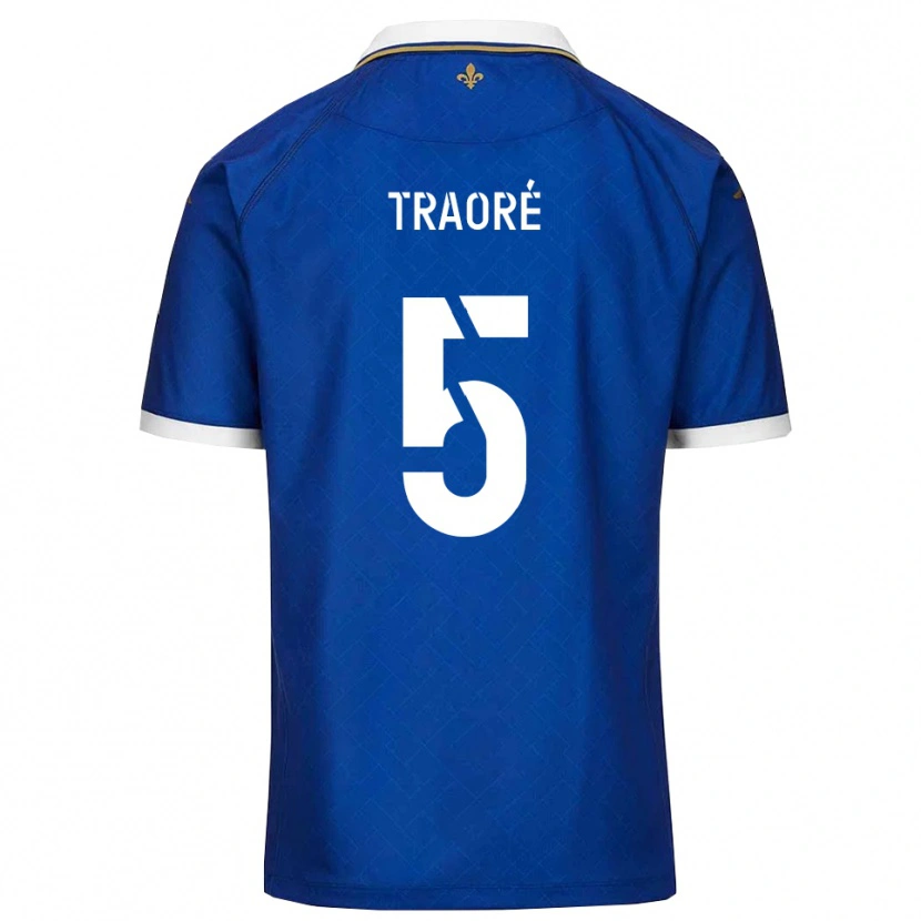 Danxen Kobiety Franck Traoré #5 Niebiesko-Złoty Domowa Koszulka 2025/26 Koszulki Klubowe
