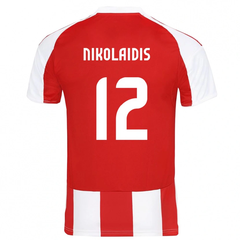 Danxen Kobiety Georgios Nikolaidis #12 Czerwono-Biały Domowa Koszulka 2025/26 Koszulki Klubowe