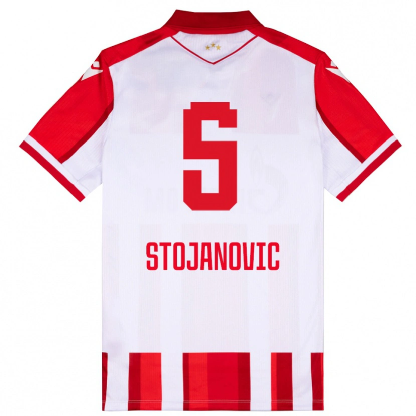 Danxen Kobiety Viktor Stojanovic #5 Czerwono-Biały Domowa Koszulka 2025/26 Koszulki Klubowe