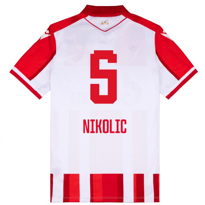 Danxen Kobiety Lazar Nikolic #5 Czerwono-Biały Domowa Koszulka 2025/26 Koszulki Klubowe