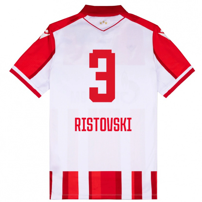 Danxen Kobiety Gorazd Ristovski #3 Czerwono-Biały Domowa Koszulka 2025/26 Koszulki Klubowe