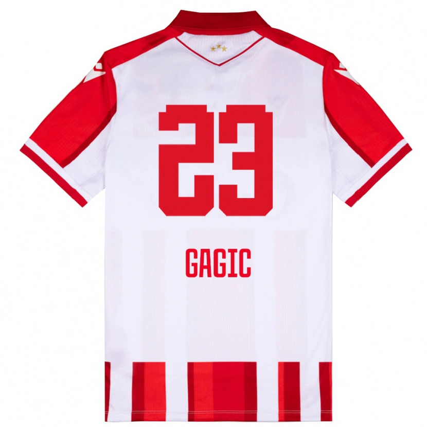 Danxen Kobiety Matija Gagic #23 Czerwono-Biały Domowa Koszulka 2025/26 Koszulki Klubowe
