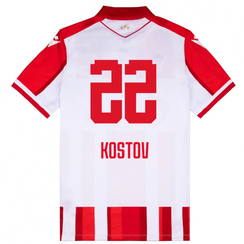 Danxen Kobiety Vasilije Kostov #22 Czerwono-Biały Domowa Koszulka 2025/26 Koszulki Klubowe
