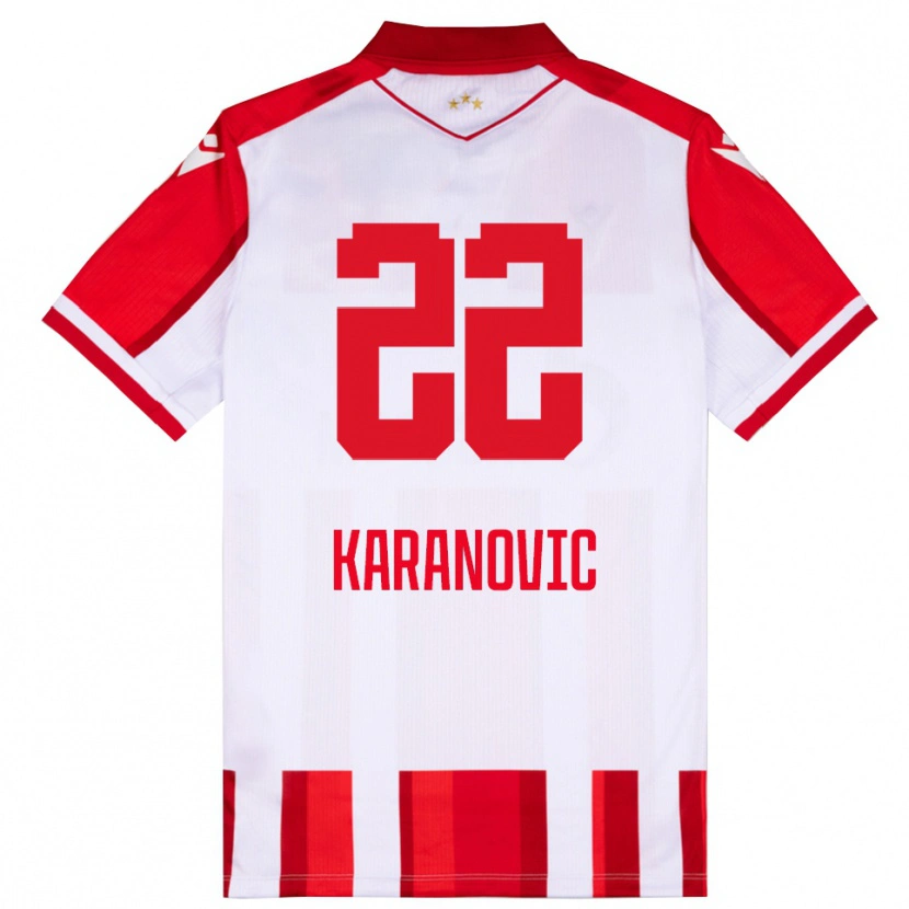 Danxen Kobiety Danilo Karanovic #22 Czerwono-Biały Domowa Koszulka 2025/26 Koszulki Klubowe