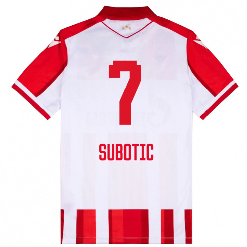Danxen Kobiety Vasilije Subotic #7 Czerwono-Biały Domowa Koszulka 2025/26 Koszulki Klubowe
