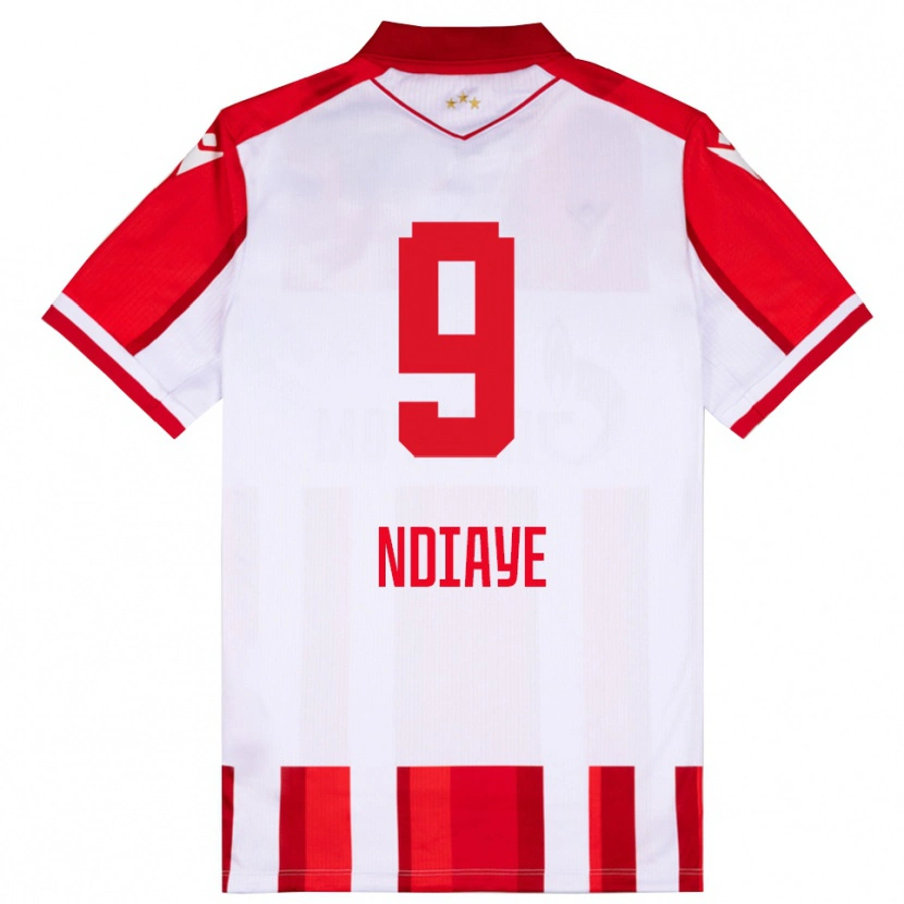 Danxen Kobiety Cherif Ndiaye #9 Czerwono-Biały Domowa Koszulka 2025/26 Koszulki Klubowe