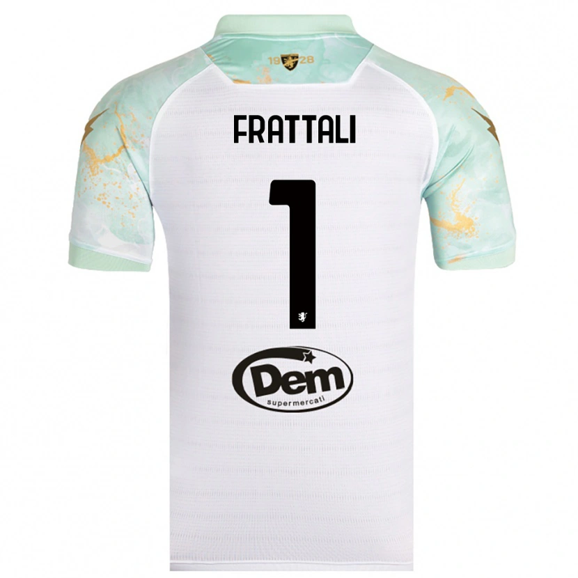 Danxen Kobiety Pierluigi Frattali #1 Biało-Czarny Wyjazdowa Koszulka 2025/26 Koszulki Klubowe