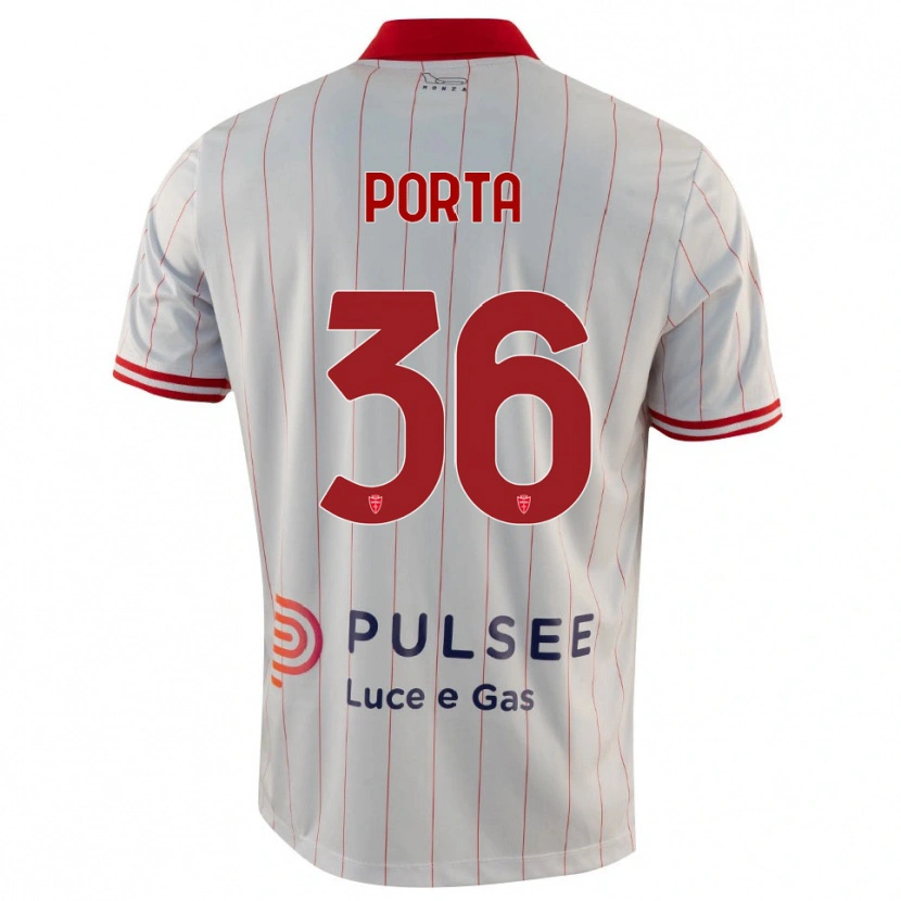 Danxen Kobiety Matteo Porta #36 Biało-Czerwono-Niebieski Wyjazdowa Koszulka 2025/26 Koszulki Klubowe