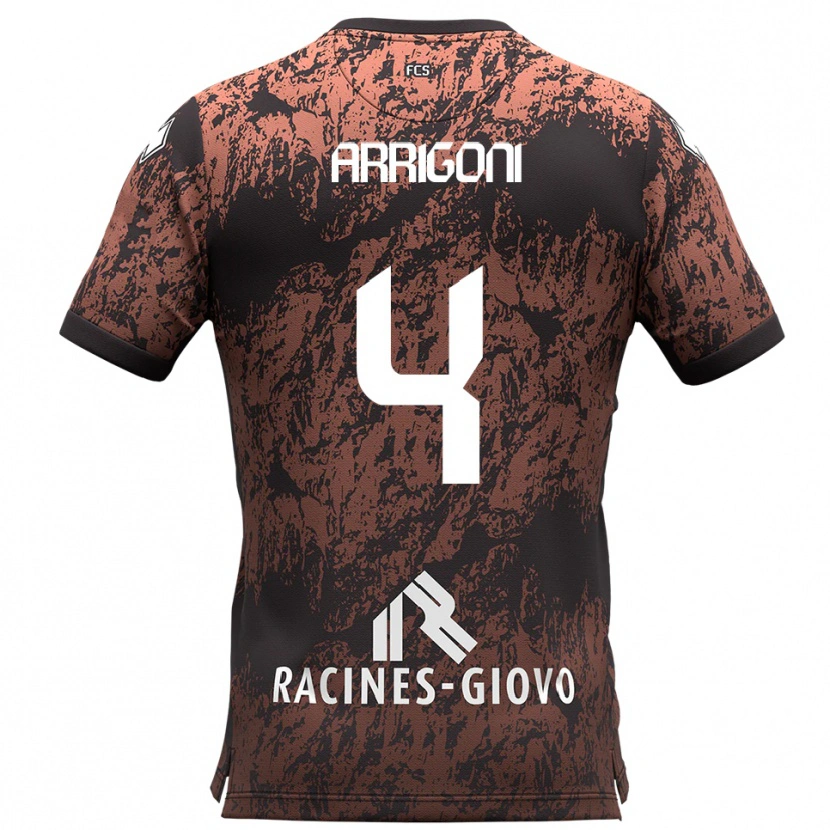 Danxen Kobiety Tommaso Arrigoni #4 Brązowo-Czarny Wyjazdowa Koszulka 2025/26 Koszulki Klubowe