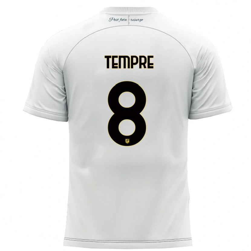 Danxen Kobiety Domenico Tempre #8 Biało-Żółty Wyjazdowa Koszulka 2025/26 Koszulki Klubowe