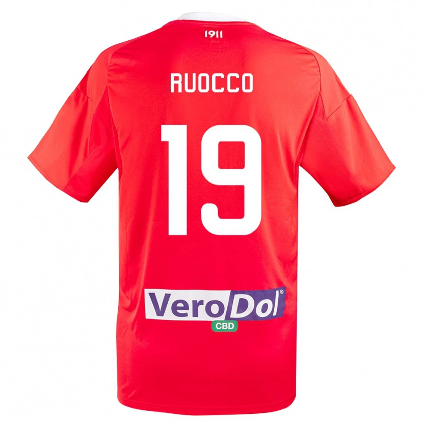 Danxen Kobiety Francesco Ruocco #19 Czerwono-Biały Wyjazdowa Koszulka 2025/26 Koszulki Klubowe