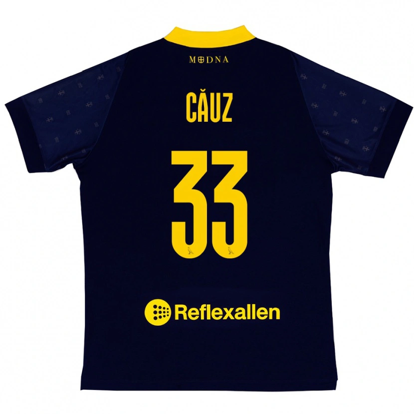 Danxen Kobiety Cristian Căuz #33 Granatowo-Żółty Wyjazdowa Koszulka 2025/26 Koszulki Klubowe
