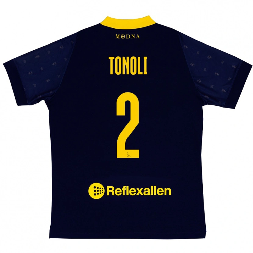 Danxen Kobiety Daniel Tonoli #2 Granatowo-Żółty Wyjazdowa Koszulka 2025/26 Koszulki Klubowe