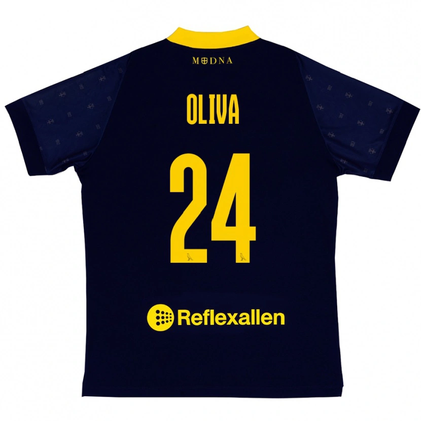 Danxen Kobiety Marco Oliva #24 Granatowo-Żółty Wyjazdowa Koszulka 2025/26 Koszulki Klubowe
