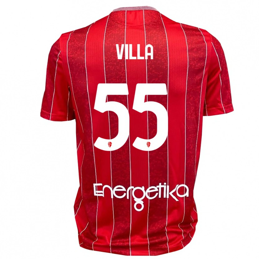 Danxen Kobiety Lorenzo Villa #55 Czerwono-Biały Wyjazdowa Koszulka 2025/26 Koszulki Klubowe
