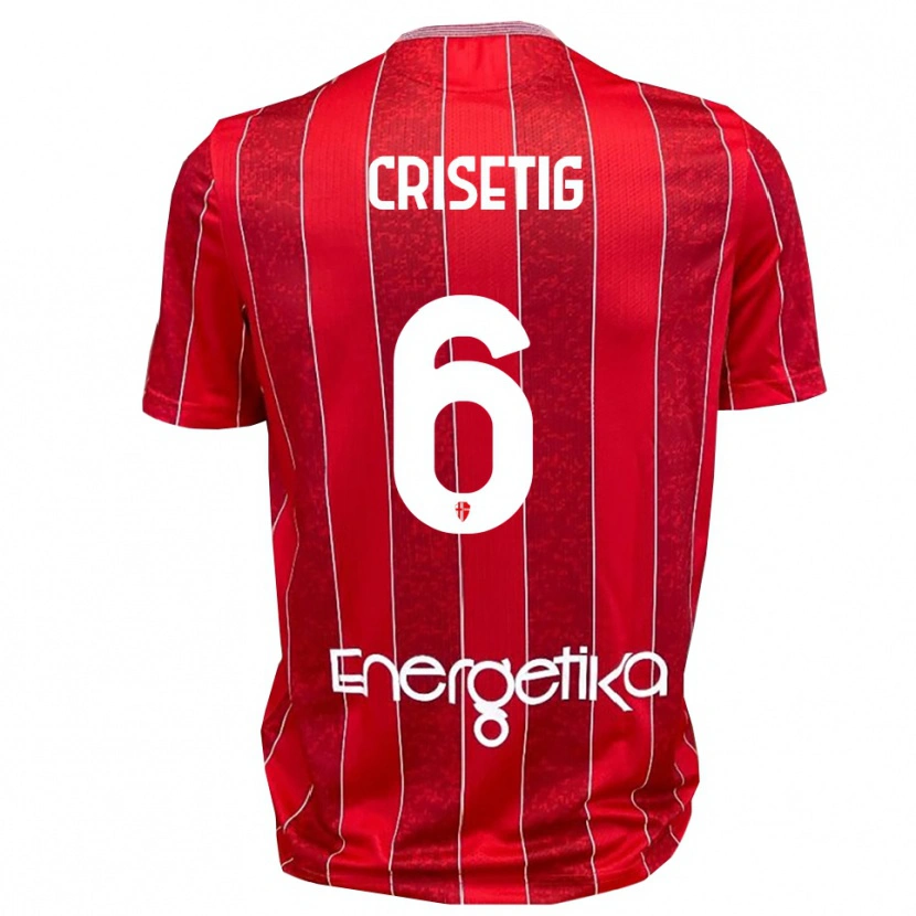 Danxen Kobiety Lorenzo Crisetig #6 Czerwono-Biały Wyjazdowa Koszulka 2025/26 Koszulki Klubowe