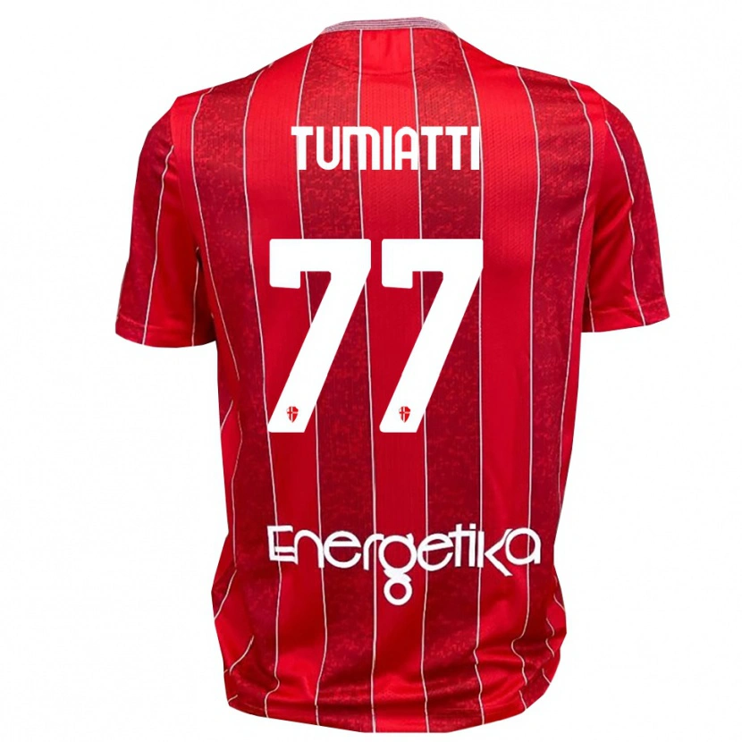 Danxen Kobiety Francesco Tumiatti #77 Czerwono-Biały Wyjazdowa Koszulka 2025/26 Koszulki Klubowe