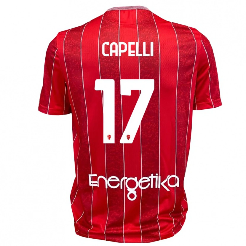 Danxen Kobiety Alessandro Capelli #17 Czerwono-Biały Wyjazdowa Koszulka 2025/26 Koszulki Klubowe
