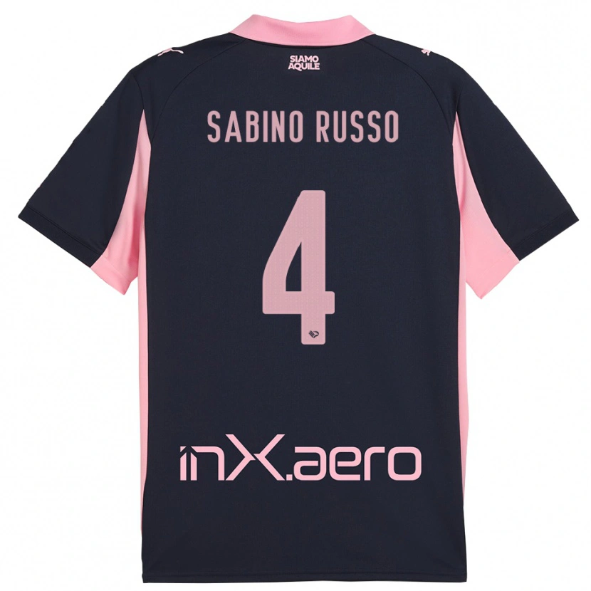 Danxen Kobiety Alessandro Sabino Russo #4 Granatowo-Różowy Wyjazdowa Koszulka 2025/26 Koszulki Klubowe