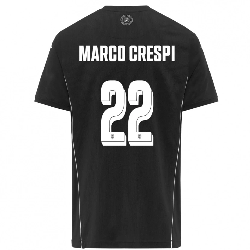 Danxen Kobiety Gian Marco Crespi #22 Czarno-Biały Wyjazdowa Koszulka 2025/26 Koszulki Klubowe
