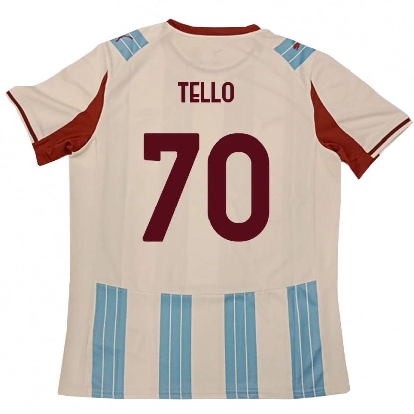 Danxen Kobiety Andrés Tello #70 Błękitno-Biały Wyjazdowa Koszulka 2025/26 Koszulki Klubowe