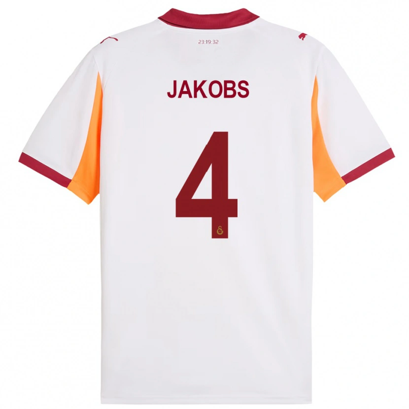 Danxen Kobiety Ismail Jakobs #4 Biało-Czerwony Wyjazdowa Koszulka 2025/26 Koszulki Klubowe