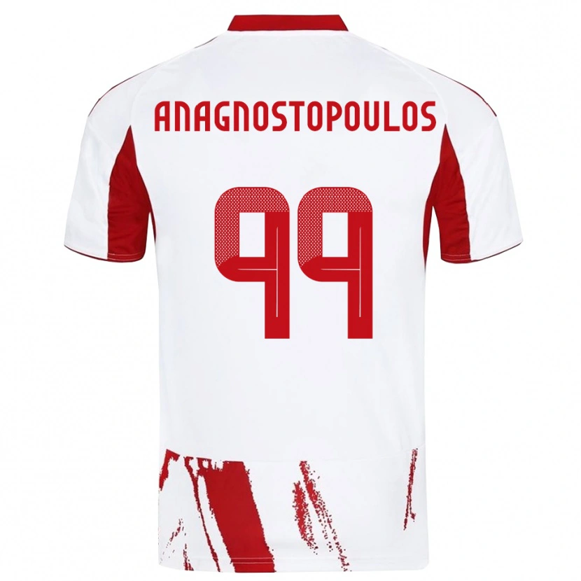 Danxen Kobiety Alexandros Anagnostopoulos #99 Biało-Czerwony Wyjazdowa Koszulka 2025/26 Koszulki Klubowe