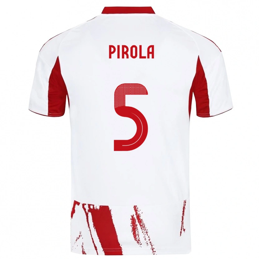 Danxen Kobiety Lorenzo Pirola #5 Biało-Czerwony Wyjazdowa Koszulka 2025/26 Koszulki Klubowe