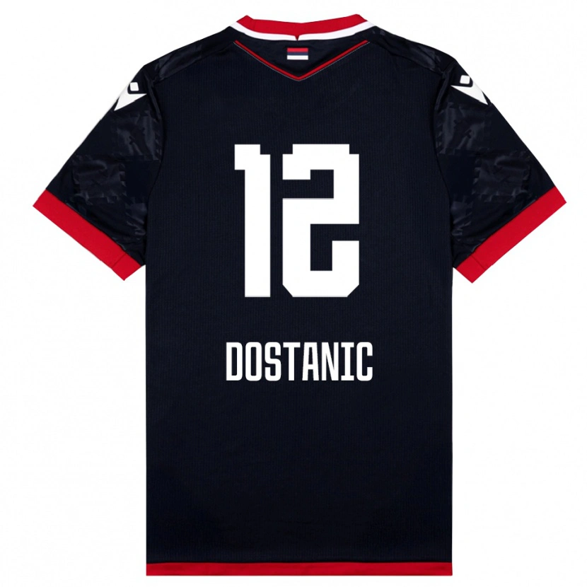 Danxen Kobiety Filip Dostanic #12 Czarno-Czerwony Wyjazdowa Koszulka 2025/26 Koszulki Klubowe