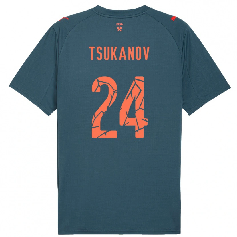 Danxen Kobiety Viktor Tsukanov #24 Granatowo-Czerwony Wyjazdowa Koszulka 2025/26 Koszulki Klubowe