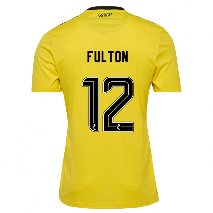 Danxen Dzieci Ryan Fulton #12 Czarny Czerwono Żółty Koszulka Bramkarska 2025/26