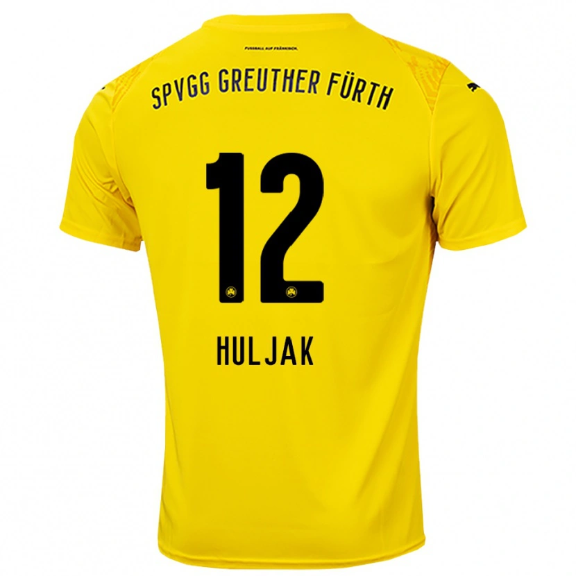 Danxen Dzieci Dominik Huljak #12 Żółty Czarny Koszulka Bramkarska 2025/26