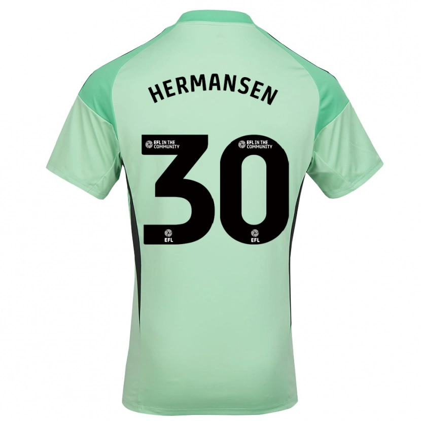 Danxen Dzieci Mads Hermansen #30 Jasnozielono-Czarny Koszulka Bramkarska 2025/26