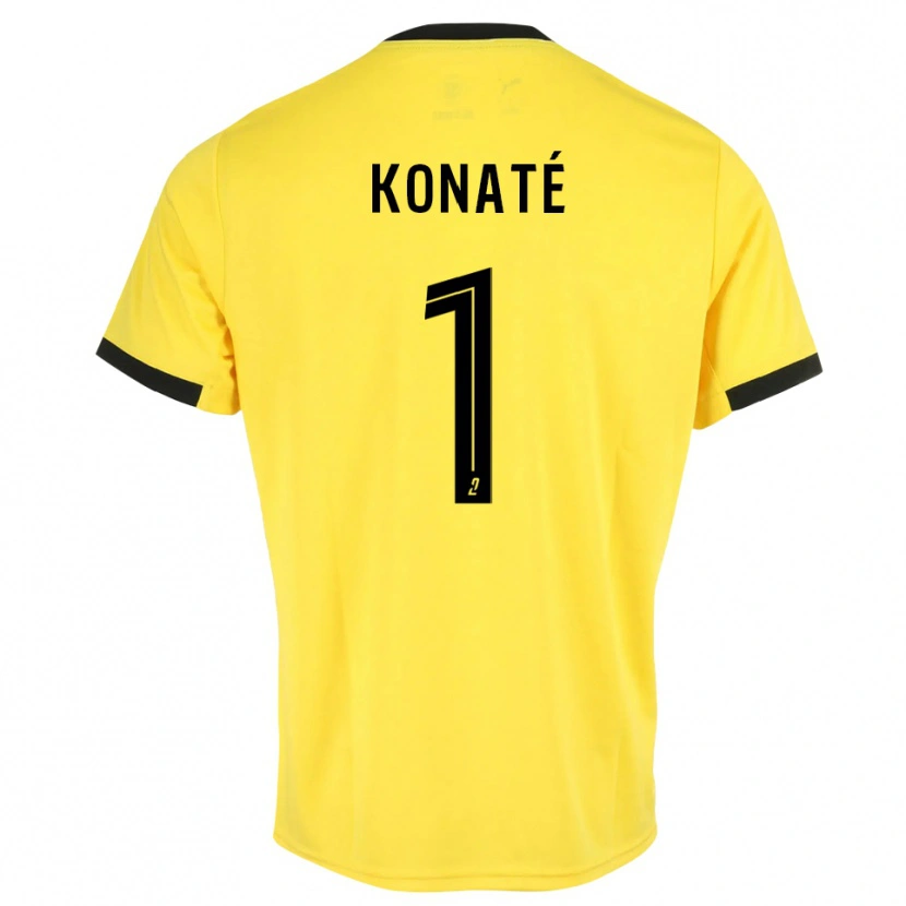 Danxen Dzieci Hillel Konaté #1 Żółto-Czarny Koszulka Bramkarska 2025/26