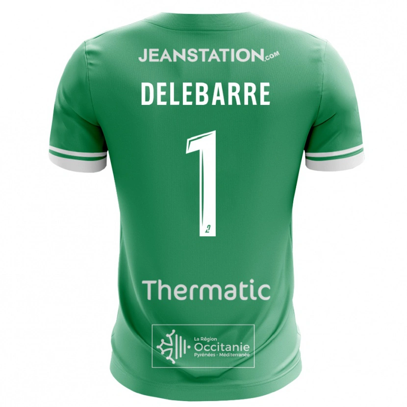 Danxen Dzieci Mathis Delebarre #1 Biało-Zielony Koszulka Bramkarska 2025/26