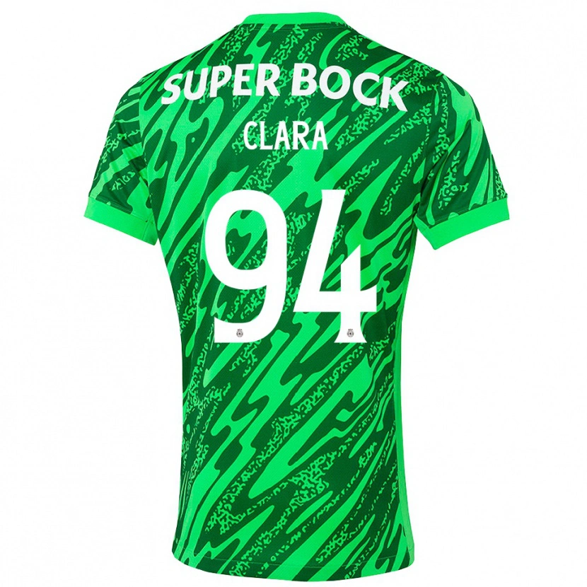 Danxen Dzieci Diogo Clara #94 Zielony Biały Koszulka Bramkarska 2025/26